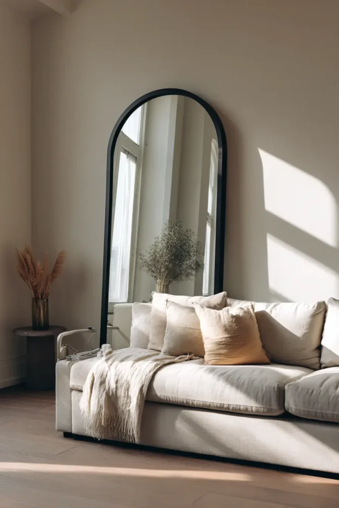3. Lean a Large Mirror on the Floor (Don’t Hang It)