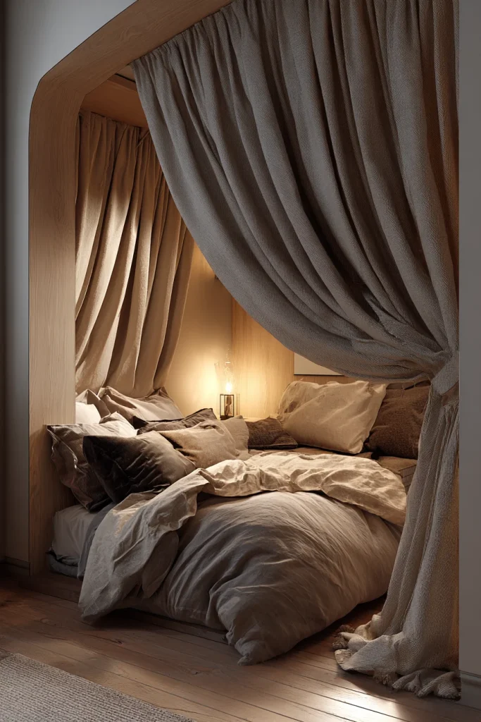 3. The “Alcove” Bed (Built-in Nooks)