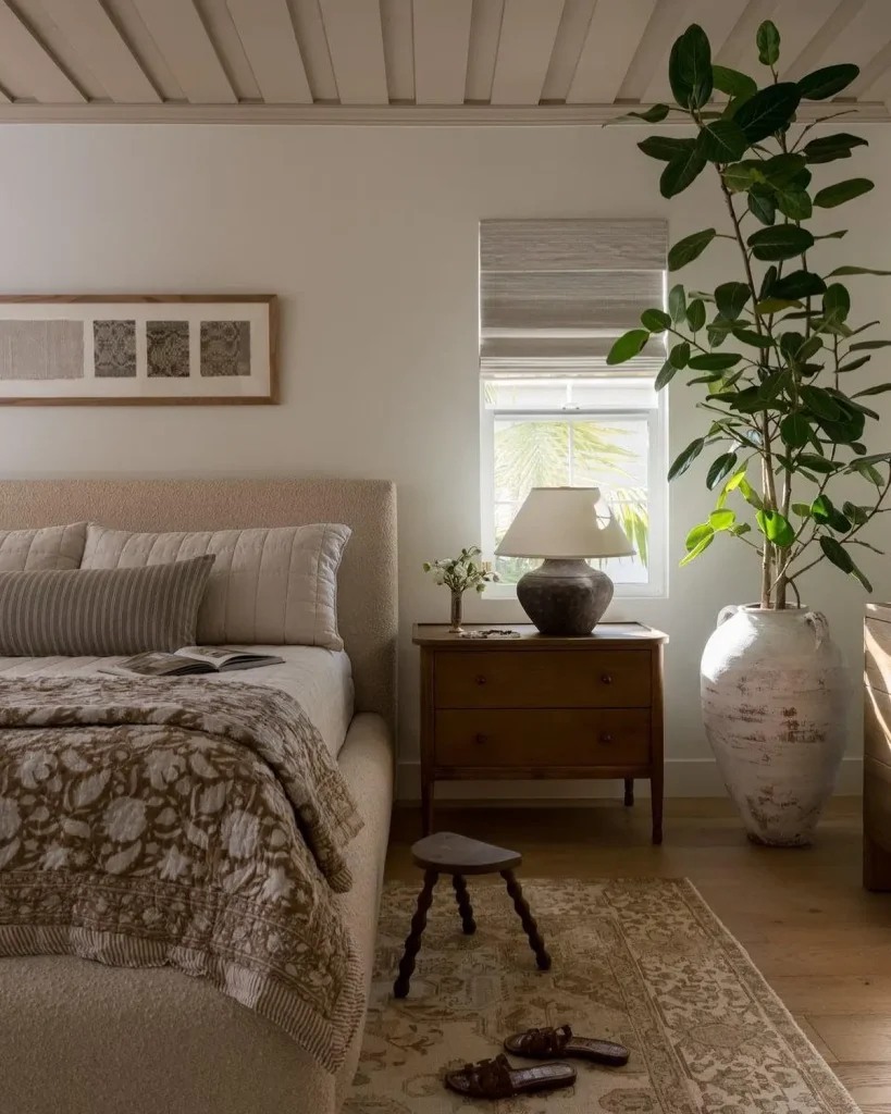 3. The Natural Texture: Woven Wood Shades + Linen Curtains