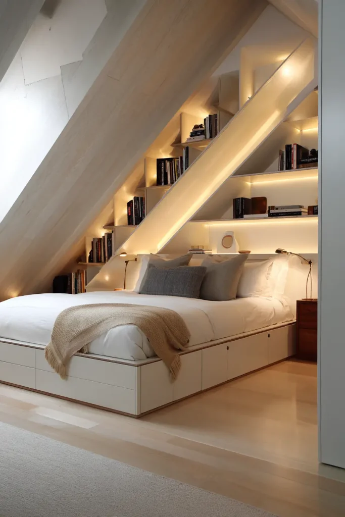 3. Turn Sloped Walls Into Storage