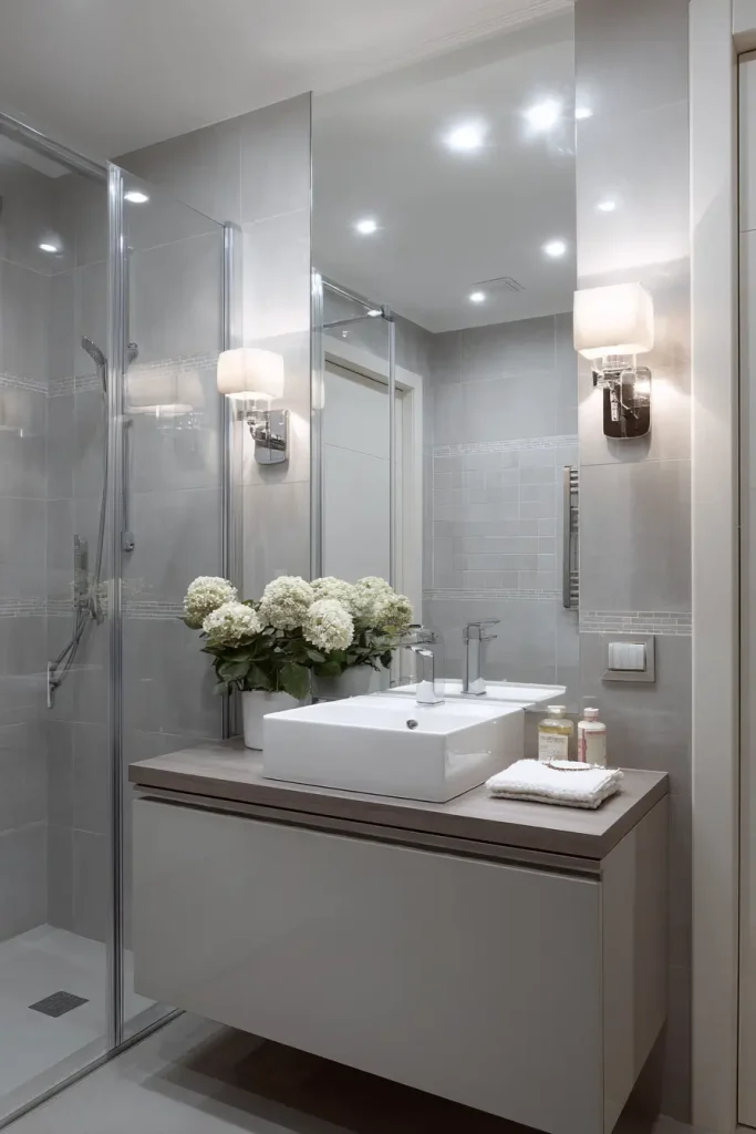 6. Oversized Mirrors to Make Small Bathrooms Feel Bigger