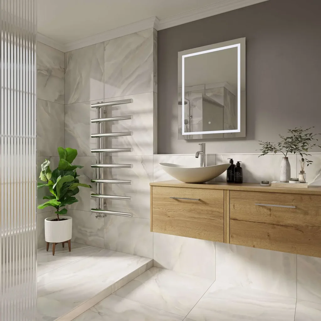 7. Install a Heated Towel Ladder or Rack