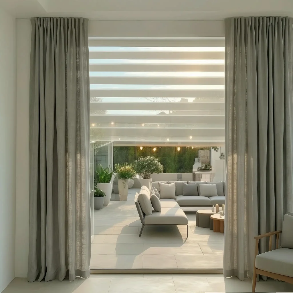 7. The High-Tech Haven: Smart Zebra Shades Alone