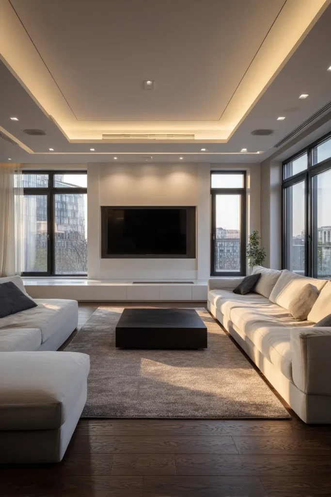 8. Motorized Drop‑Down TV from the Ceiling