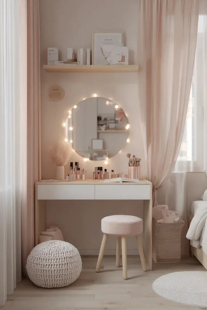 8. The “Vanity Corner” (Even in Small Rooms)