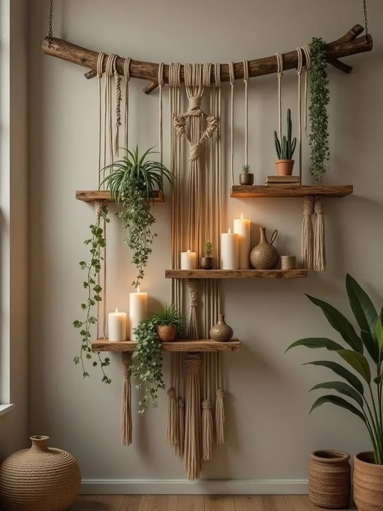 9. Hang Woven Wall Art for Vertical Texture