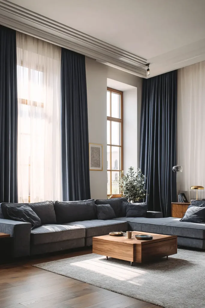 Dark Curtains That Create Strong Contrast